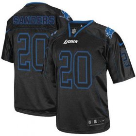 Wholesale Cheap Nike Lions #20 Barry Sanders Lights Out Black Men\'s Stitched NFL Elite Jersey