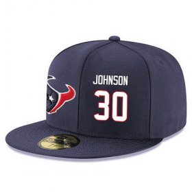Wholesale Cheap Houston Texans #30 Kevin Johnson Snapback Cap NFL Player Navy Blue with White Number Stitched Hat