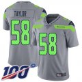 Wholesale Cheap Nike Seahawks #58 Darrell Taylor Gray Youth Stitched NFL Limited Inverted Legend 100th Season Jersey