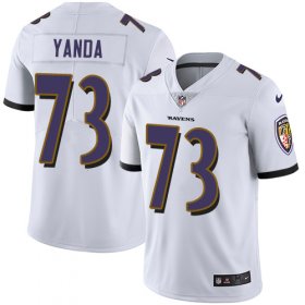 Wholesale Cheap Nike Ravens #73 Marshal Yanda White Men\'s Stitched NFL Vapor Untouchable Limited Jersey