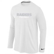 Wholesale Cheap Nike Las Vegas Raiders Authentic Font Long Sleeve T-Shirt White