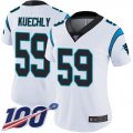 Wholesale Cheap Nike Panthers #59 Luke Kuechly White Women's Stitched NFL 100th Season Vapor Limited Jersey