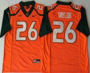 Wholesale Cheap Men's Miami Hurricanes #26 Sean Taylor Orange Stitched NCAA Nike College Football Jersey