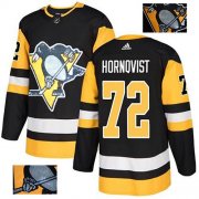 Wholesale Cheap Adidas Penguins #72 Patric Hornqvist Black Home Authentic Fashion Gold Stitched NHL Jersey