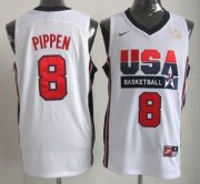Wholesale Cheap 1992 Olympics Team USA #8 Scottie Pippen White Swingman Jersey