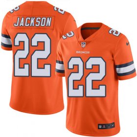 Wholesale Cheap Nike Broncos #22 Kareem Jackson Orange Men\'s Stitched NFL Limited Rush Jersey