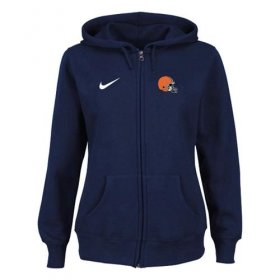 Wholesale Cheap Nike Cleveland Browns Ladies Tailgater Full Zip Hoodie Blue
