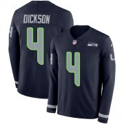 Wholesale Cheap Nike Seahawks #4 Michael Dickson Steel Blue Team Color Men's Stitched NFL Limited Therma Long Sleeve Jersey
