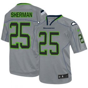 Wholesale Cheap Nike Seahawks #25 Richard Sherman Lights Out Grey Men\'s Stitched NFL Elite Jersey