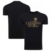 Wholesale Cheap Men's Golden State Warriors 2022 Black Finals Champions Metallic Official Logo Comfy Tri-Blend T-Shirt