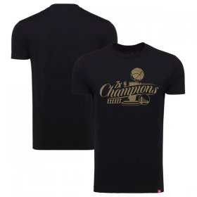 Wholesale Cheap Men\'s Golden State Warriors 2022 Black Finals Champions Metallic Official Logo Comfy Tri-Blend T-Shirt