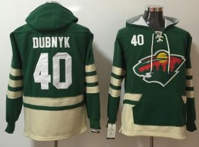 Wholesale Cheap Wild #40 Devan Dubnyk Green Name & Number Pullover NHL Hoodie