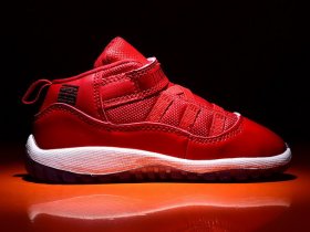 Wholesale Cheap Little Kid\'s Air Jordan 11 Shoes Gym Red/White-Black