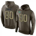 Wholesale Cheap NFL Men's Nike New York Jets #80 Wayne Chrebet Stitched Green Olive Salute To Service KO Performance Hoodie