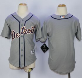 Wholesale Cheap Tigers Blank Grey Cool Base Stitched Youth MLB Jersey