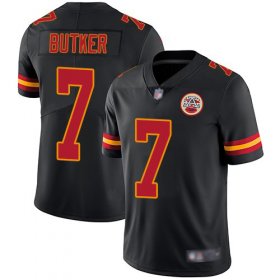 Wholesale Cheap Nike Chiefs #7 Harrison Butker Black Men\'s Stitched NFL Limited Rush Jersey