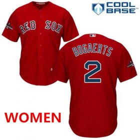 Wholesale Cheap Women\'s Bostonred sox #2 xander bogaerts red cool base 2018 world series champions stitched baseball jersey