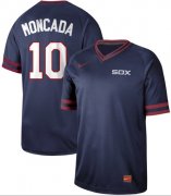 Wholesale Cheap Nike White Sox #10 Yoan Moncada Navy Authentic Cooperstown Collection Stitched MLB Jerseys