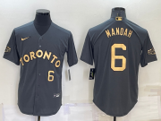 Wholesale Men's Toronto Blue Jays #6 Alek Manoah Number Grey 2022 All Star Stitched Cool Base Nike Jersey