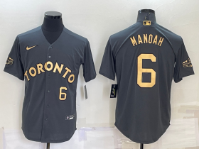 Wholesale Men\'s Toronto Blue Jays #6 Alek Manoah Number Grey 2022 All Star Stitched Cool Base Nike Jersey
