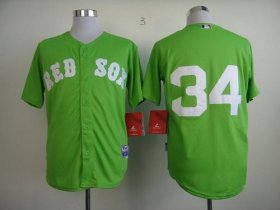 Wholesale Cheap Red Sox #34 David Ortiz Green Cool Base Stitched MLB Jersey