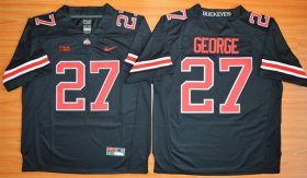 Wholesale Cheap Men\'s Ohio State Buckeyes #27 Eddie George Black With Red 2015 College Football Nike Limited Jersey