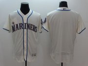 Wholesale Cheap Mariners Blank Cream Flexbase Authentic Collection Stitched MLB Jersey