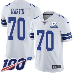 Wholesale Cheap Nike Cowboys #70 Zack Martin White Men\'s Stitched With Established In 1960 Patch NFL 100th Season Vapor Untouchable Limited Jersey