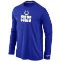 Wholesale Cheap Nike Indianapolis Colts Authentic Logo Long Sleeve NFL T-Shirt Blue