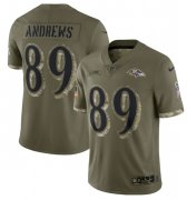 Wholesale Cheap Men's Baltimore Ravens #89 Mark Andrews 2022 Olive Salute To Service Limited Stitched Jersey