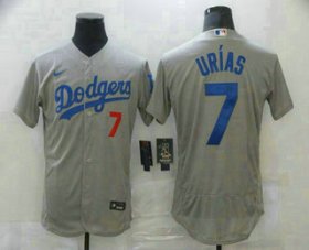 Wholesale Cheap Men\'s Los Angeles Dodgers #7 Julio Urias Grey With Dodgers Stitched MLB Flex Base Jersey