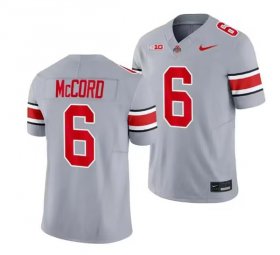 Men\'s Ohio State Buckeyes #6 Kyle McCord Gray 2023 F.U.S.E. Limited Stitched Jersey