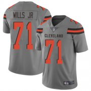Wholesale Cheap Nike Browns #71 Jedrick Wills JR Gray Men's Stitched NFL Limited Inverted Legend Jersey