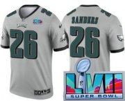Cheap Men's Philadelphia Eagles #26 Miles Sanders Limited Gray Inverted Super Bowl LVII Vapor Jersey