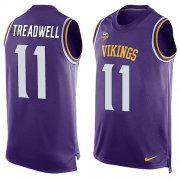 Wholesale Cheap Nike Vikings #11 Laquon Treadwell Purple Team Color Men's Stitched NFL Limited Tank Top Jersey