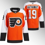 Cheap Men's Philadelphia Flyers #19 Garnet Hathaway 2023-24 Orange Stitched Jersey