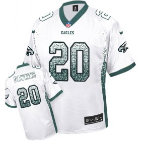 Wholesale Cheap Nike Eagles #20 Brian Dawkins White Men\'s Stitched NFL Elite Drift Fashion Jersey