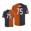Wholesale Cheap Nike Bears #75 Kyle Long Navy Blue/Orange Men's Stitched NFL Elite Split Jersey