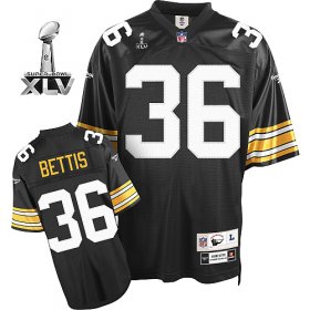 Wholesale Cheap Steelers #36 Jerome Bettis Black Super Bowl XLV Stitched NFL Jersey