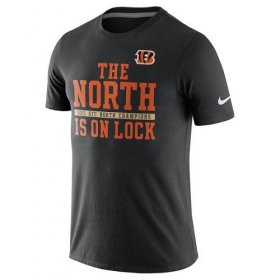Wholesale Cheap Men\'s Cincinnati Bengals Nike Black 2015 AFC North Division Champions T-Shirt