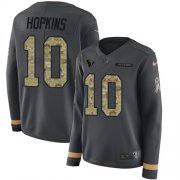 Wholesale Cheap Nike Texans #10 DeAndre Hopkins Anthracite Salute to Service Women's Stitched NFL Limited Therma Long Sleeve Jersey