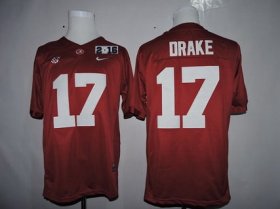 Wholesale Cheap Men\'s Alabama Crimson Tide #17 Kenyan Drake Red 2016 BCS College Football Nike Limited Jersey