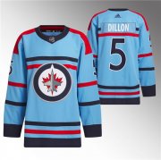 Cheap Men's Winnipeg Jets #5 Brenden Dillon Light Blue Anniversary Primegreen Stitched Jersey