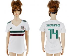 Wholesale Cheap Women\'s Mexico #14 J.Hernandez Away Soccer Country Jersey