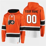 Wholesale Cheap Men's Philadelphia Flyers Active Player Custom Orange All Stitched Sweatshirt Hoodie