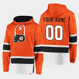 Wholesale Cheap Men\'s Philadelphia Flyers Active Player Custom Orange All Stitched Sweatshirt Hoodie