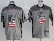 Wholesale Cheap Nike Ravens #5 Joe Flacco Grey Men's Stitched NFL Elite USA Flag Fashion Jersey