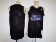 Wholesale Cheap Men's Philadelphia 76ers #3 Allen Iverson Black Throwback basketball Jersey