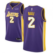 Wholesale Cheap Nike Los Angeles Lakers #2 Lonzo Ball Purple NBA Swingman Statement Edition Jersey
