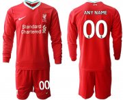 Wholesale Cheap Men 2020-2021 club Liverpool home long sleeves customized red Soccer Jerseys